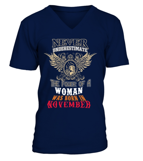 November - Power of a women born in november Men's V-Neck T-shirt