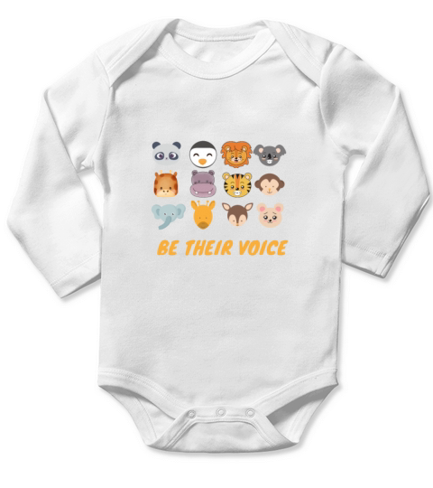 be their voice animal Long Sleeve Baby One-Piece