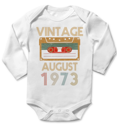 Vintage- August 1973 Long Sleeve Baby One-Piece