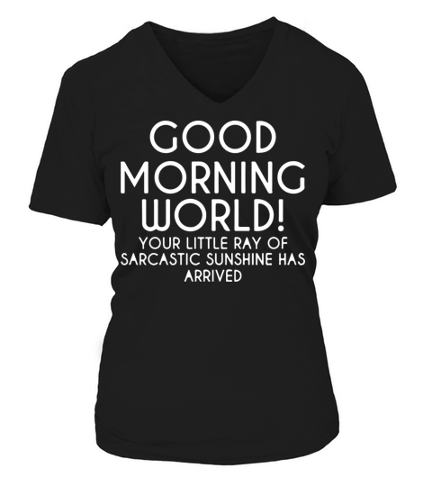 good morning world 2 Women's V-Neck T-shirt