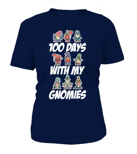 With My Gnomies Funny 100 Days of School Gift Women's T-Shirt
