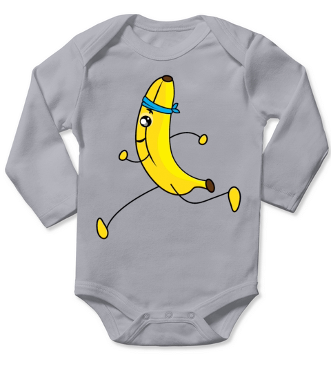 Banana Running Cartoon Long Sleeve Baby One-Piece