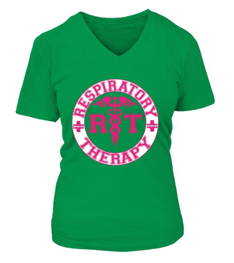 Respiratory Therapy Pink RT V-neck T-Shirt Woman