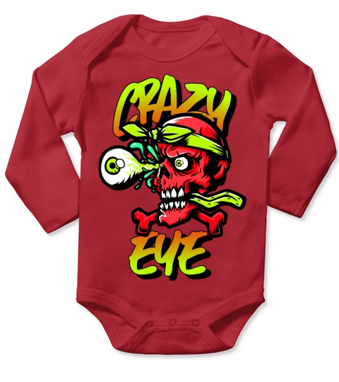 Santa Cruz Inspired Crazy Eye Design Long Sleeve Baby One-Piece