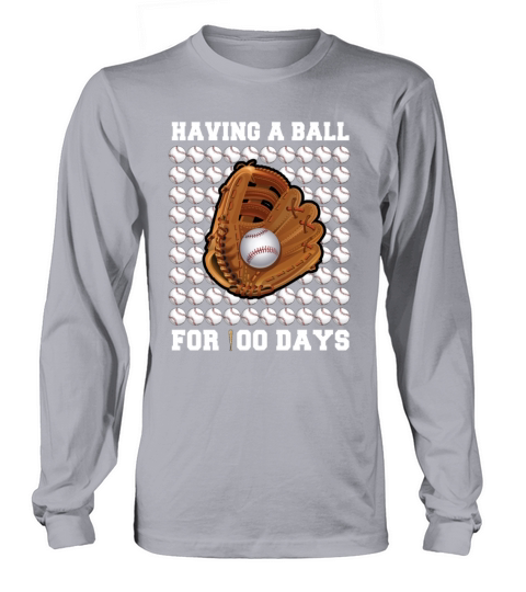 100 Days Of School Basetball 100th Day Balls Men's Long Sleeve