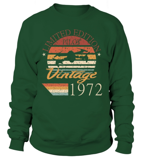 1972 vintage year birth drone aviator Sweatshirt Unisex