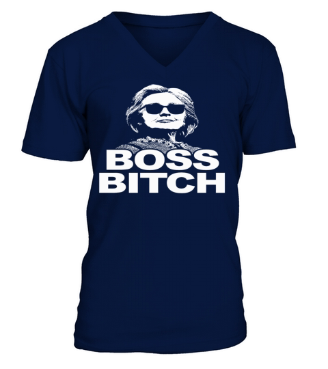 Hillary Clinton Boss Bitch Men's V-Neck T-shirt