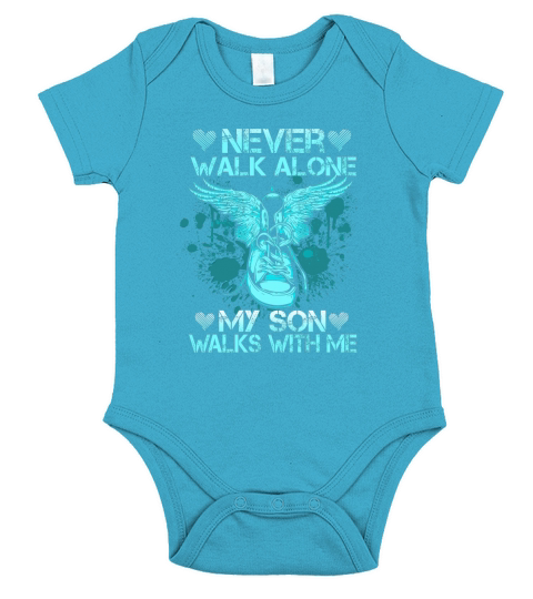 Never walk alone my son walks with me Short Sleeve Baby One-Piece