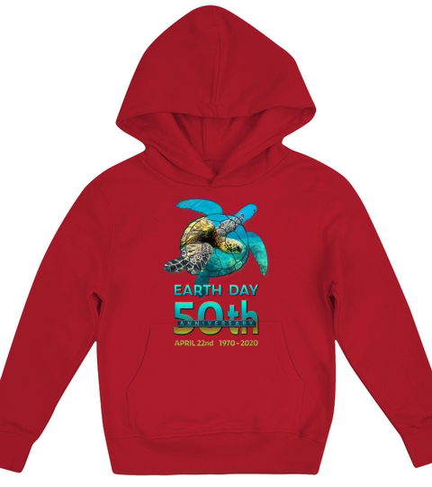 Earth Day 50th Anniversary Sea Turtle Silhouette Kids Hoodie