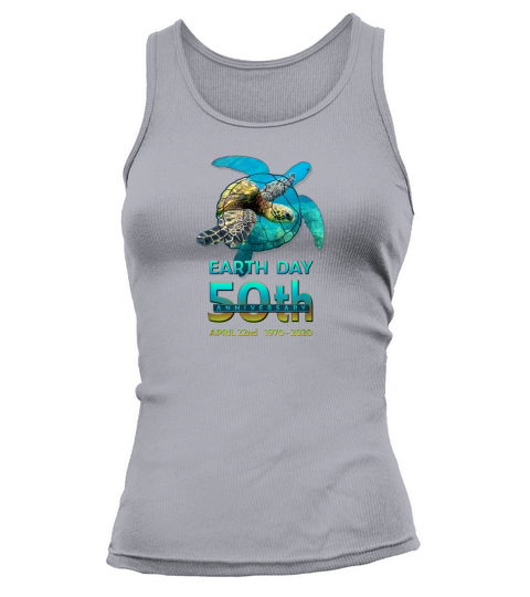 Earth Day 50th Anniversary Sea Turtle Silhouette Women's Tank Top