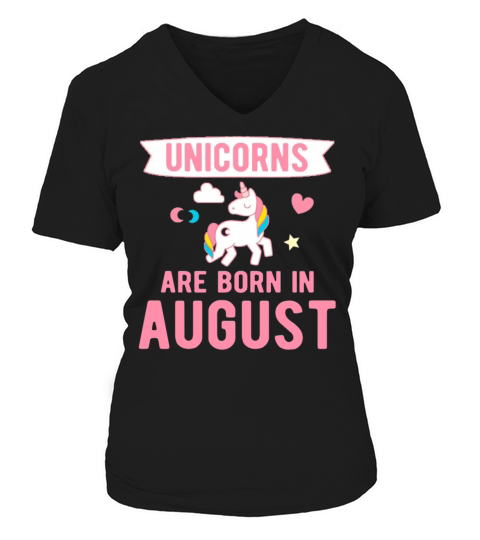 Unicorns are Born in August Women's V-Neck T-shirt