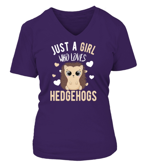 Just a girl who loves hedgehogs pet hedgehog lover Women's V-Neck T-shirt