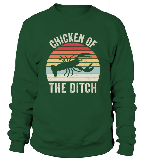 Vintage Retro Chicken Of The Ditch Cajun Crawfish Sweatshirt Unisex