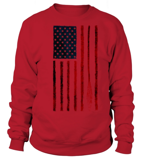 Witchs Besom American Flag Pagan Graphic Women's Sweatshirt