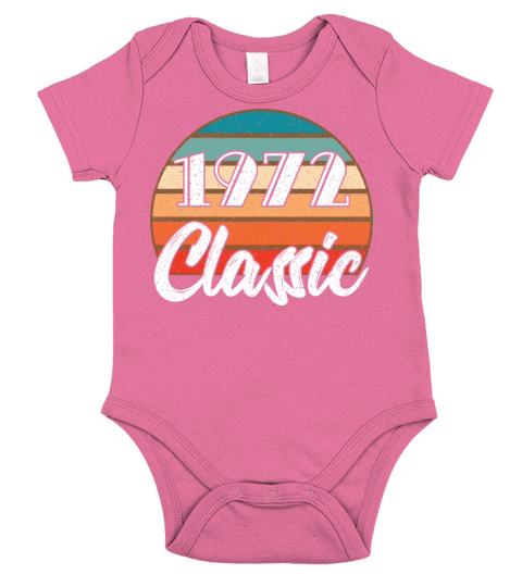 Anniversary Birthday 1972 Classic Colors Design Short Sleeve Baby One-Piece