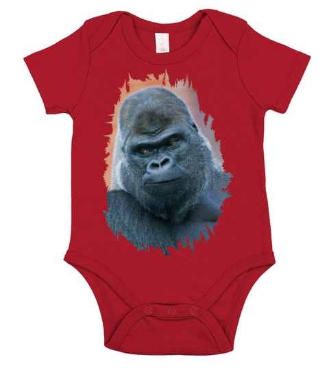 Silverback Gorillas Side Look Short Sleeve Baby One-Piece