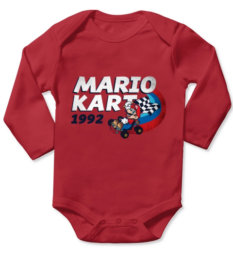 Nintendo Mario Kart Winning Streak Vintage Graphic Long Sleeve Baby One-Piece