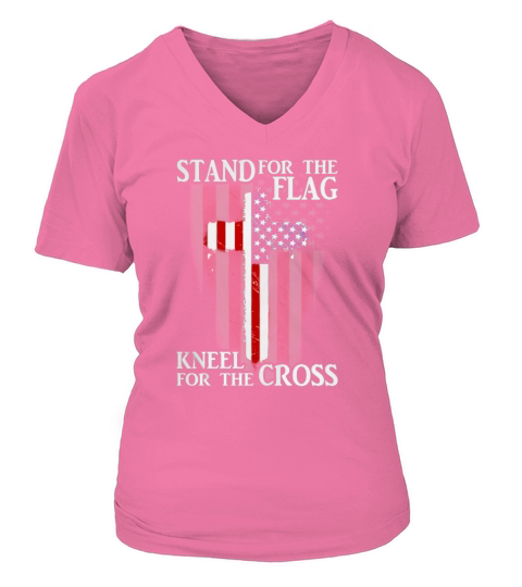 Stand For The Flag Kneel For The Cross Patriotic TeeShirts V-neck T-Shirt Woman