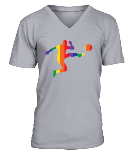 Soccer Equality LGBT Flag Pride Equal Rights Men's V-Neck T-shirt