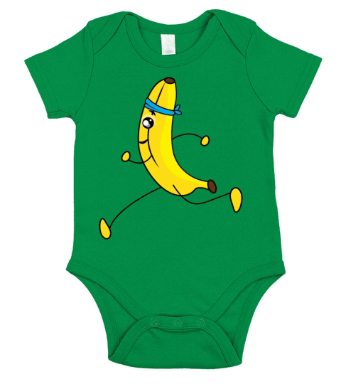 Banana Running Cartoon Short Sleeve Baby One-Piece