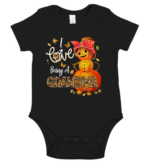 I Love Being A Grandma Pumpkin Snowman Halloween C Short Sleeve Baby One-Piece