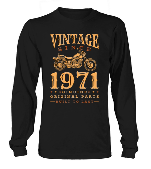 1971 Vintage born Motorcycle Birthday gift idea Women's Long Sleeve