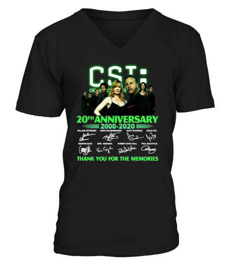 Csi Crime Scene Investigation 20th anniversary thank you for the memories signatures - Ladies Flowy Tank V-Neck T-shirt