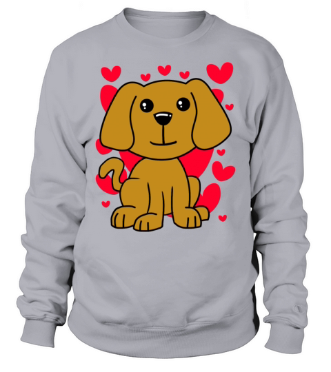 Dog Lovely T-Shirt - Valentines Day Cute Hearts Men's Sweatshirt