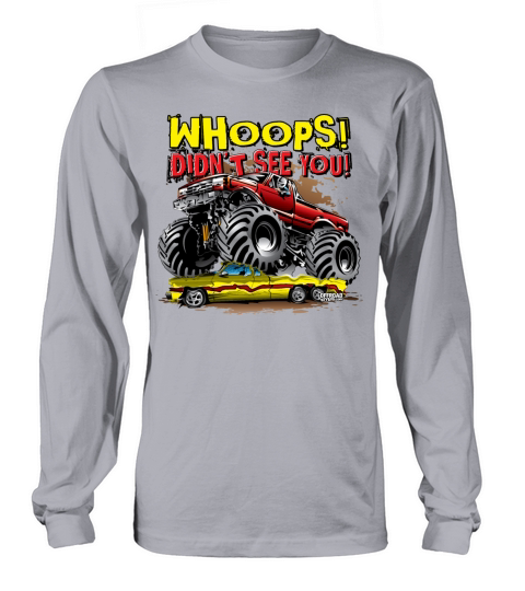 Monster Truck Whoops Red Women's Long Sleeve