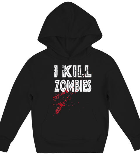 I kill zombies costume for halloween Kids Hoodie