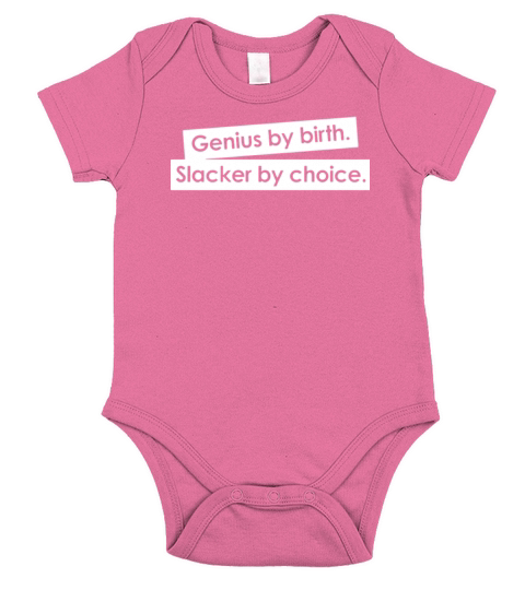 GENIUS BY BIRTH FUNNY LOGO Short Sleeve Baby One-Piece