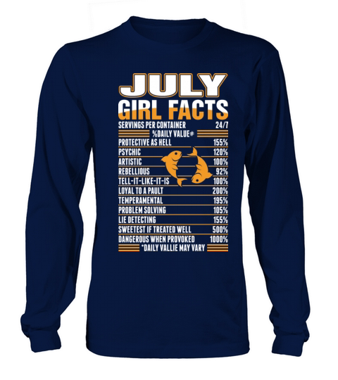July Girl Facts Pisces Women's Long Sleeve