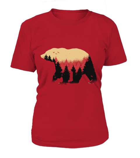 Bear silhouette with mountain scenery Women's T-Shirt