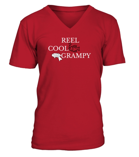 Reel cool grandpa funny fishing Men's V-Neck T-shirt
