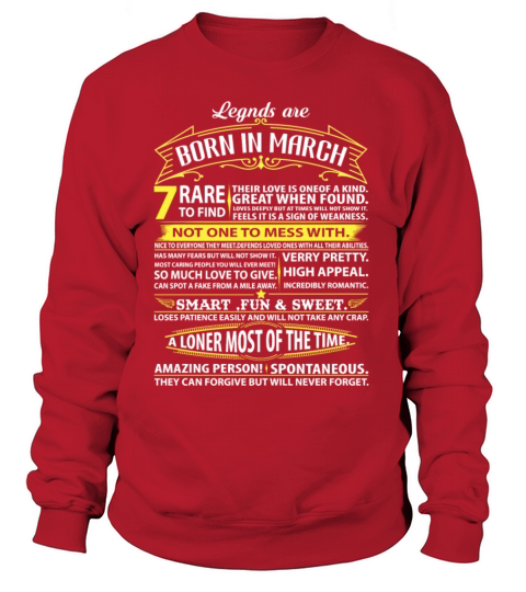 Legends Are Born In March Women's Sweatshirt
