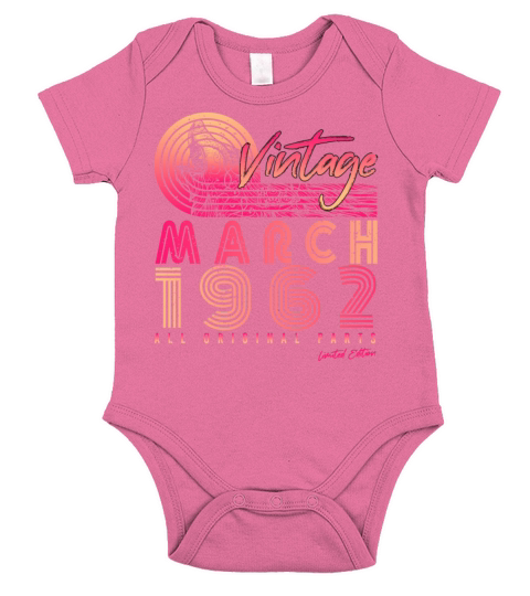 March 1962 Original Vintage Short Sleeve Baby One-Piece