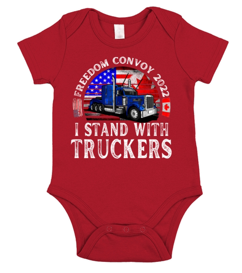 I Stand With Truckers Freedom Convoy 2022 Short Sleeve Baby One-Piece