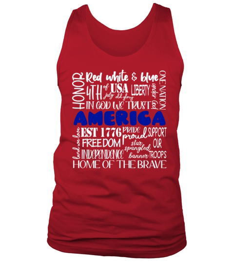 America Red White Blue 4th of July Funny Men's Tank Top