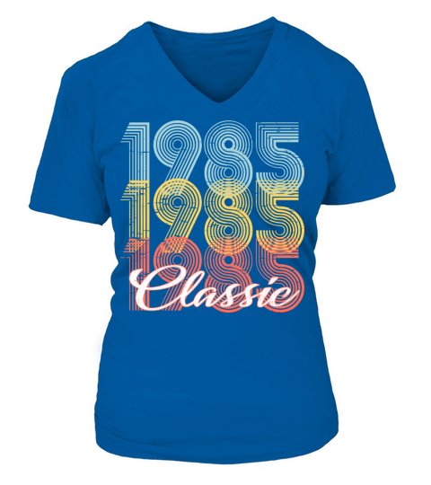 Classic Vintage 36th birthday Shirt Born In 1985 Women's V-Neck T-shirt