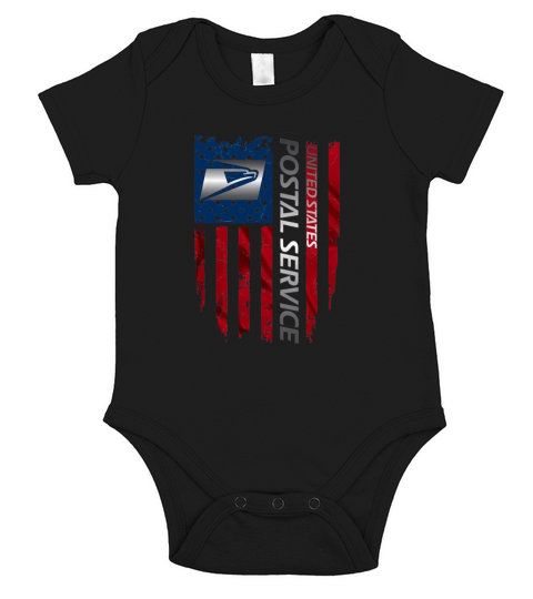 United States Postal Service and American Flag Independence Day Short Sleeve Baby One-Piece