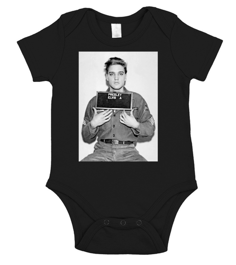 Elvis Presleys mugshot 1956 Tshirt Short Sleeve Baby One-Piece