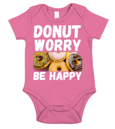 Donut Worry Be Happy Doughnut Short Sleeve Baby One-Piece