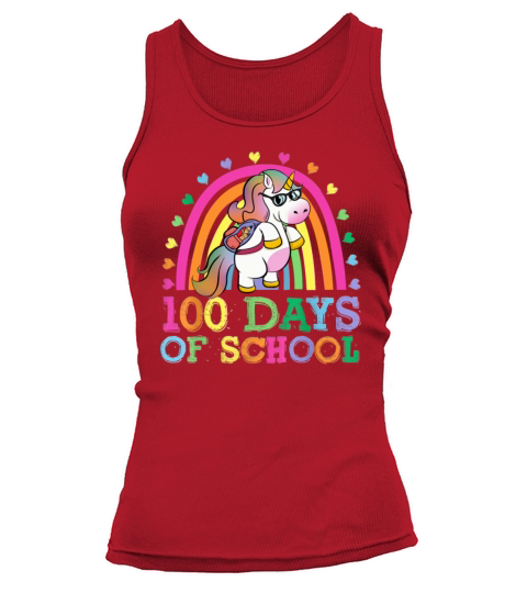 100 Days Of School Rainbow Unicorn Boys Kids Women's Tank Top