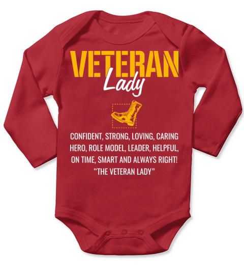VETERAN LADY Long Sleeve Baby One-Piece