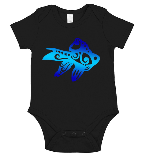 Maori Goldfish Polynesian Tribal Tattoo Gift Idea Short Sleeve Baby One-Piece