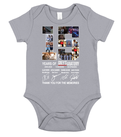 15 Years Of Grey’s Anatomy Thank You For The Memories Short Sleeve Baby One-Piece