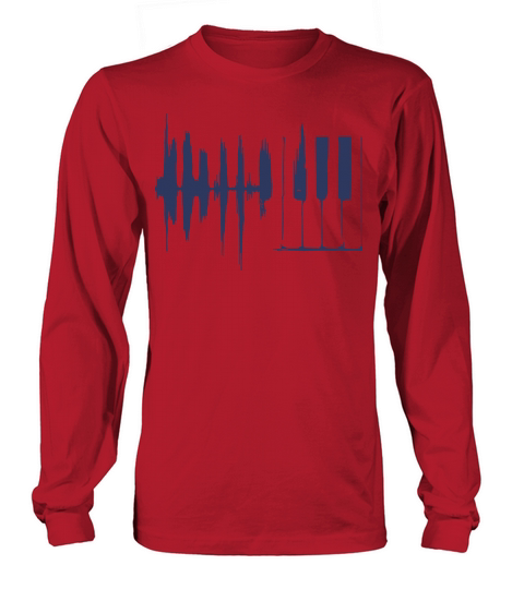 Piano Keys Sound Wave Keyboard Long sleeved Unisex