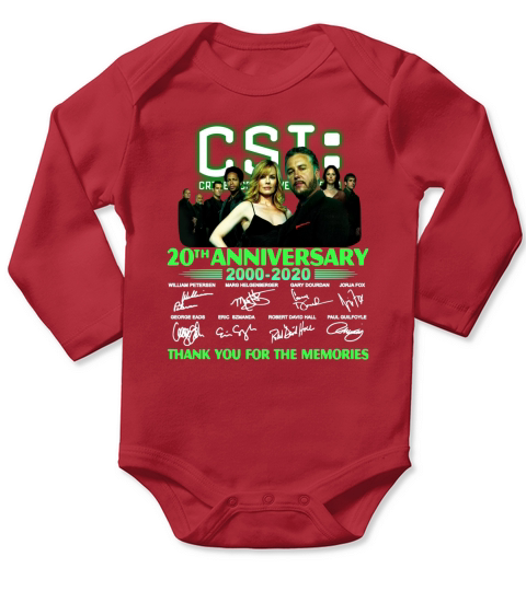 Csi Crime Scene Investigation 20th anniversary thank you for the memories signatures - Ladies Flowy Tank Long Sleeve Baby One-Piece