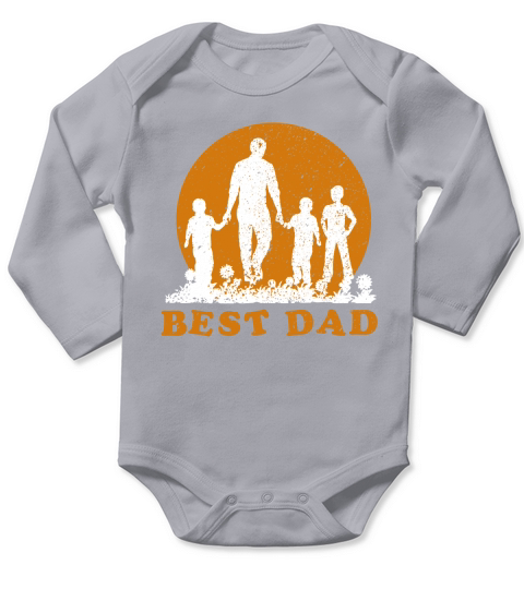 Cute Papa And 3 Sons Best Dad T-Shirt Happy Father Day Long Sleeve Baby One-Piece