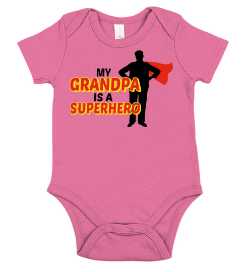 Grandpa is my superhero - Grandfather Gift Idea Short Sleeve Baby One-Piece